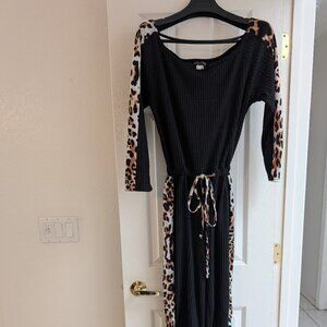 Venus Pajamas, Large, Black and Animal Print